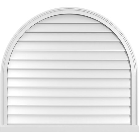 Ekena Millwork Round Top Surface Mount PVC Gable Vent w/ 2"W x 2"P Brickmould Sill Frame, 42"W x 38"H GVPRT42X3803SN